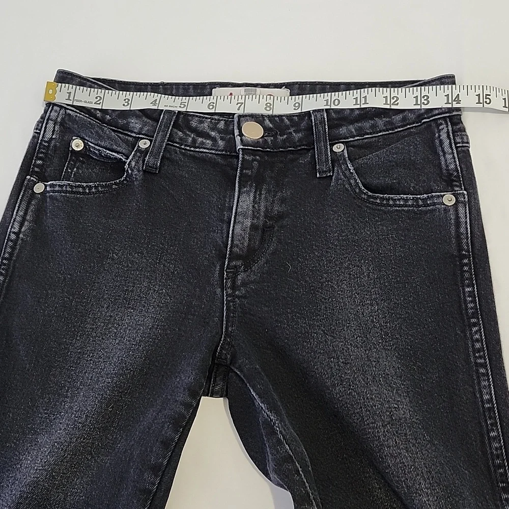 AMO Women's Tie Ankle Jean in Black Magic Jeans Size 25 Mid-Rise Cropped